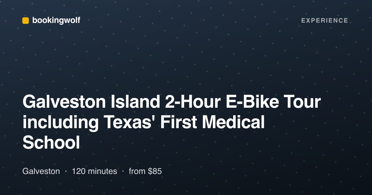 Galveston Island 2-Hour E-Bike Tour including Texas' First Medical School