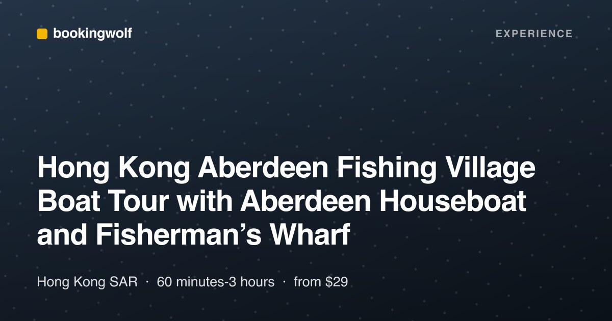 Hong Kong Aberdeen Fishing Village Boat Tour with Aberdeen Houseboat and Fisherman’s Wharf