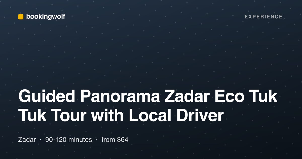 Guided Panorama Zadar Eco Tuk Tuk Tour with Local Driver
