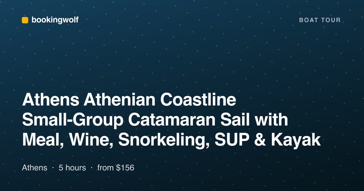 Athens Athenian Coastline Small-Group Catamaran Sail with Meal, Wine, Snorkeling, SUP & Kayak