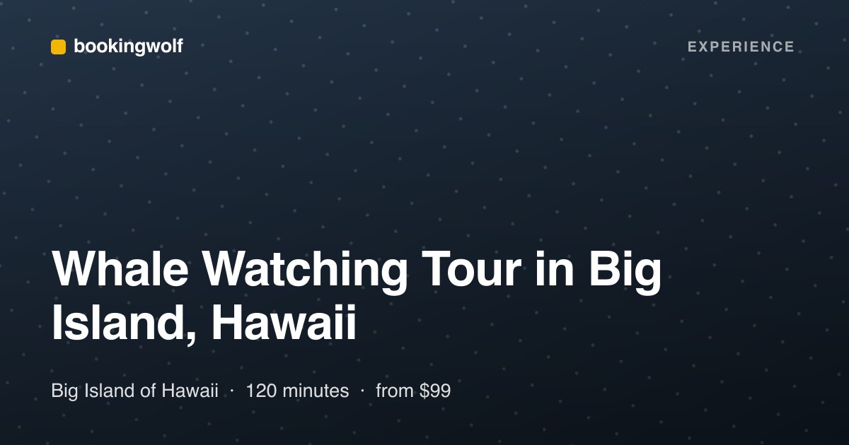 Whale Watching Tour in Big Island, Hawaii