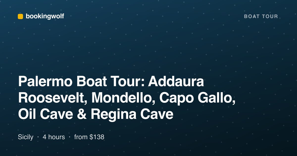 Palermo Boat Tour: Addaura Roosevelt, Mondello, Capo Gallo, Oil Cave & Regina Cave