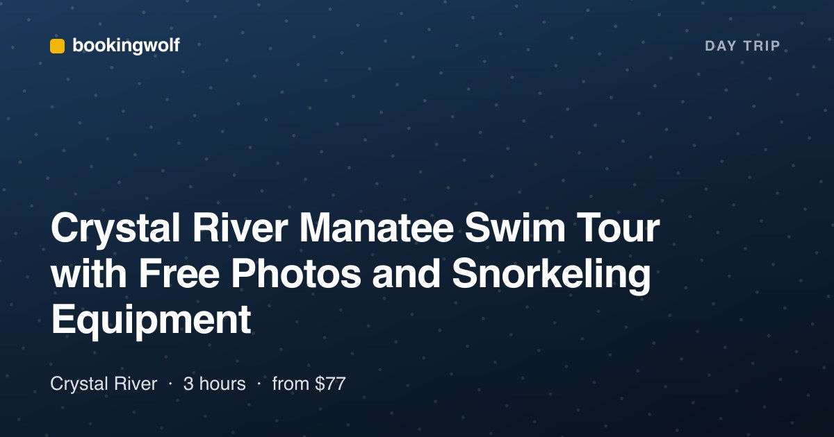 Crystal River Manatee Swim Tour with Free Photos and Snorkeling Equipment