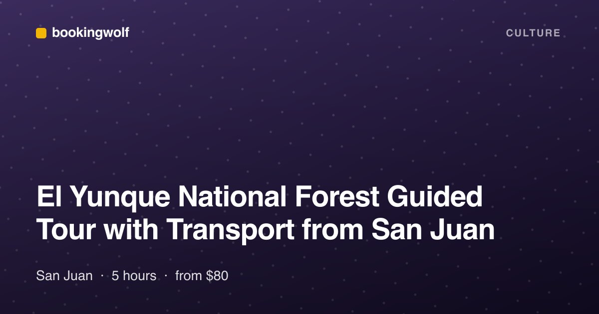 El Yunque National Forest Guided Tour with Transport from San Juan