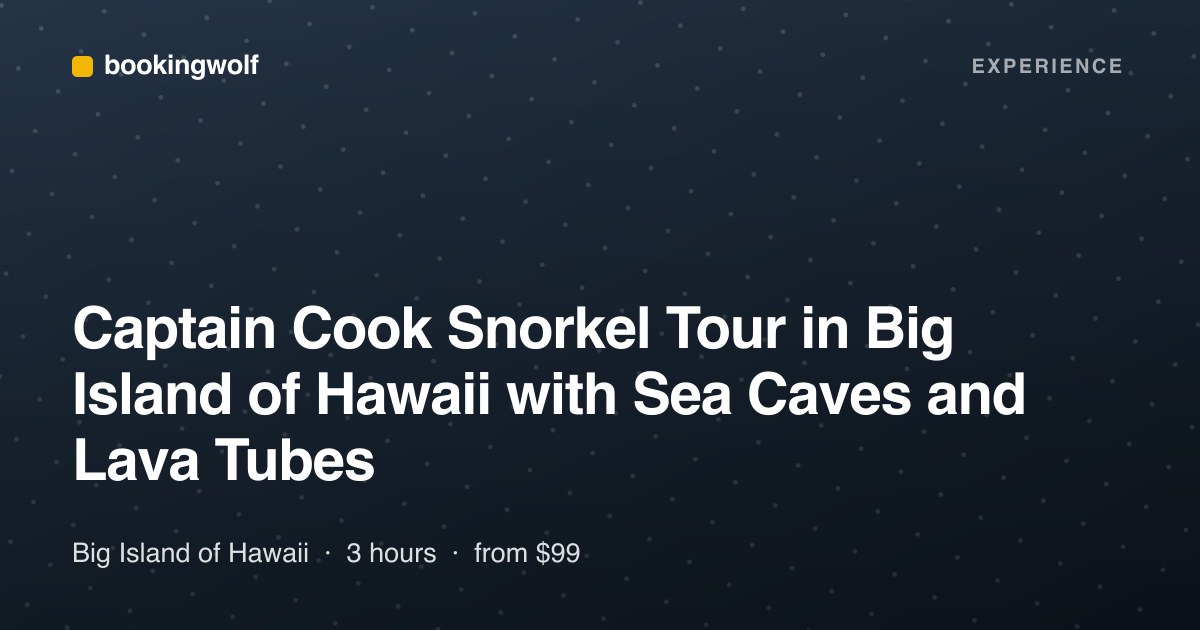 Captain Cook Snorkel Tour in Big Island of Hawaii with Sea Caves and Lava Tubes