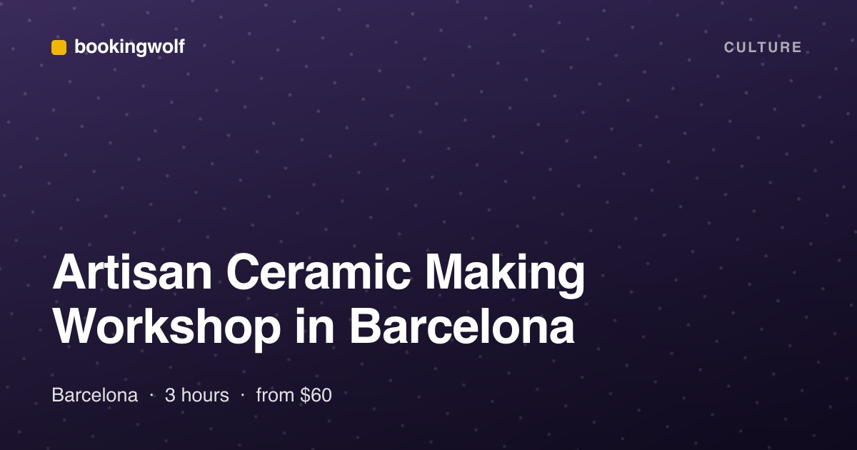 Artisan Ceramic Making Workshop in Barcelona