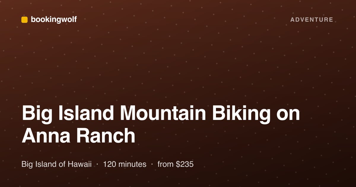 Big Island Mountain Biking on Anna Ranch