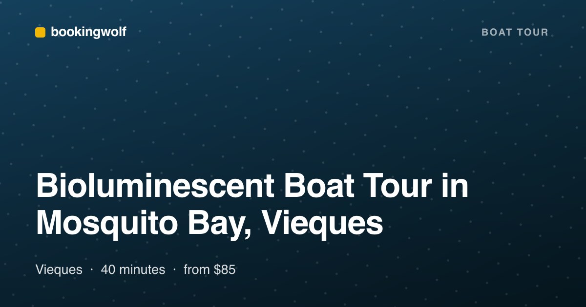 Bioluminescent Boat Tour in Mosquito Bay, Vieques