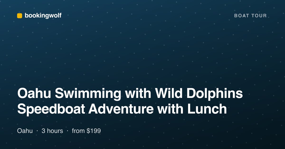 Oahu Swimming with Wild Dolphins Speedboat Adventure with Lunch
