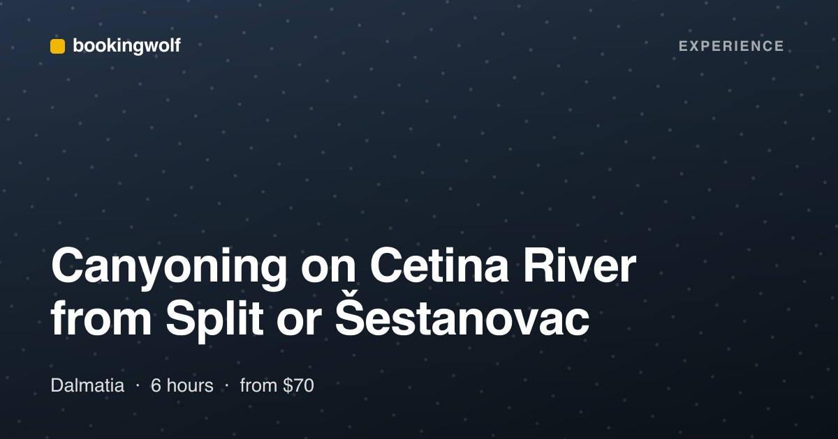 Canyoning on Cetina River from Split or Šestanovac