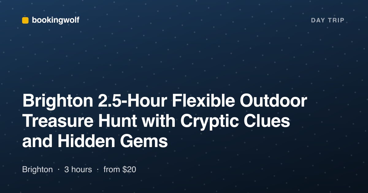 Brighton 2.5-Hour Flexible Outdoor Treasure Hunt with Cryptic Clues and Hidden Gems