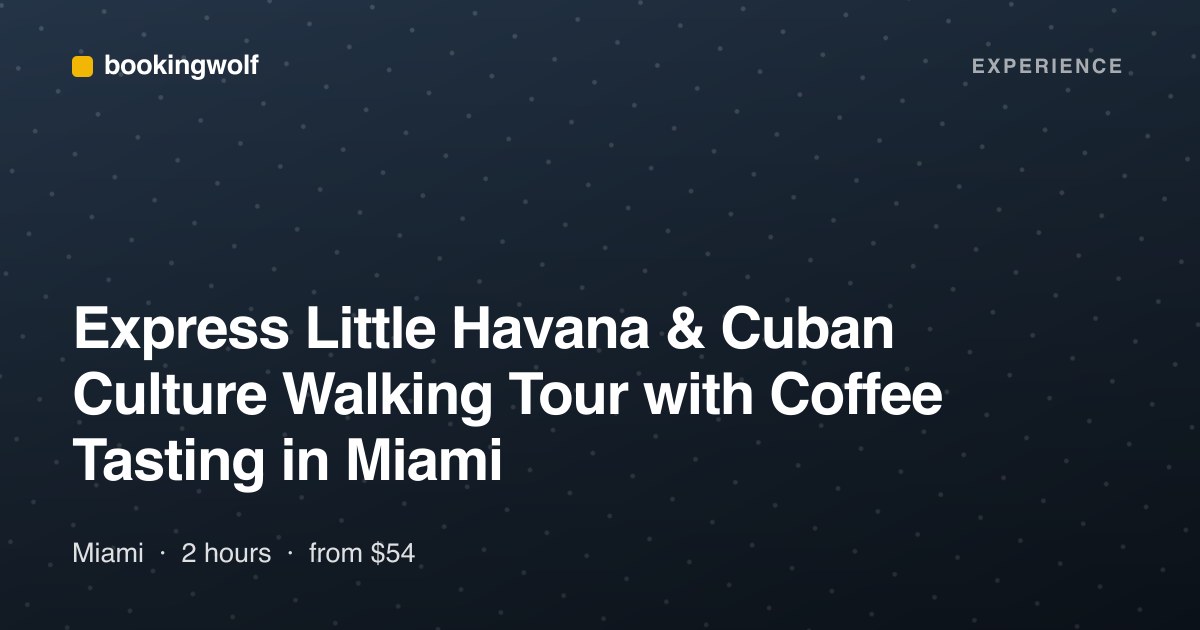 Express Little Havana & Cuban Culture Walking Tour with Coffee Tasting in Miami