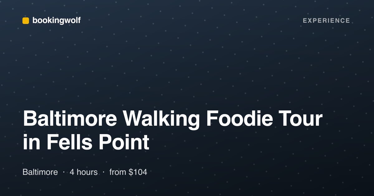 Baltimore Walking Foodie Tour in Fells Point