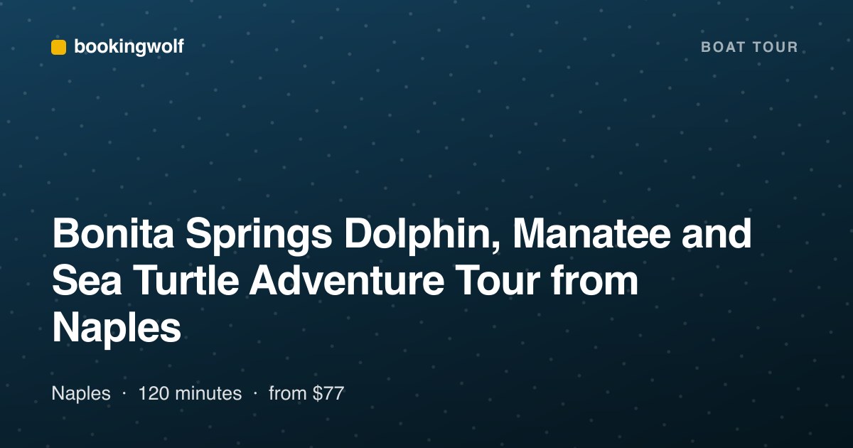 Bonita Springs Dolphin, Manatee and Sea Turtle Adventure Tour from Naples