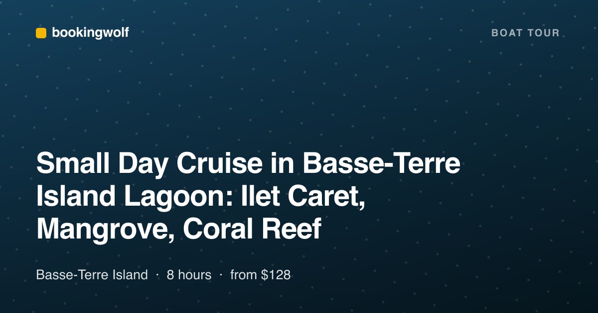 Small Day Cruise in Basse-Terre Island Lagoon: Ilet Caret, Mangrove, Coral Reef