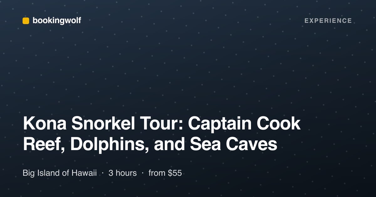 Kona Snorkel Tour: Captain Cook Reef, Dolphins, and Sea Caves