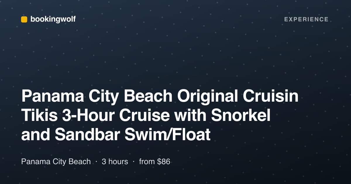 Panama City Beach Original Cruisin Tikis 3-Hour Cruise with Snorkel and Sandbar Swim/Float