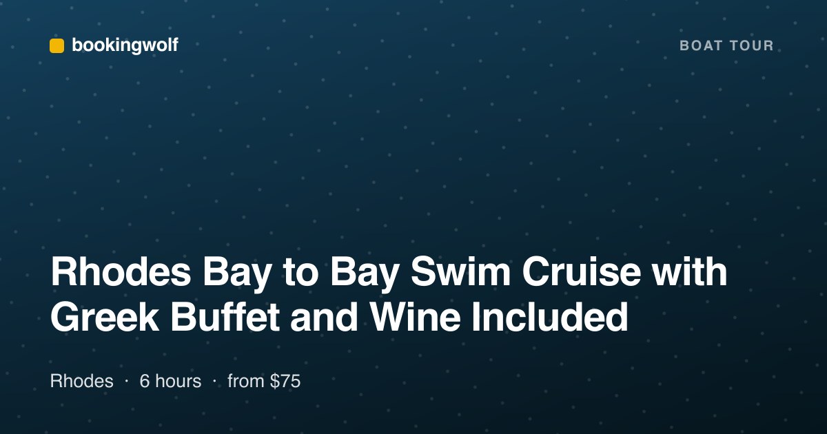 Rhodes Bay to Bay Swim Cruise with Greek Buffet and Wine Included