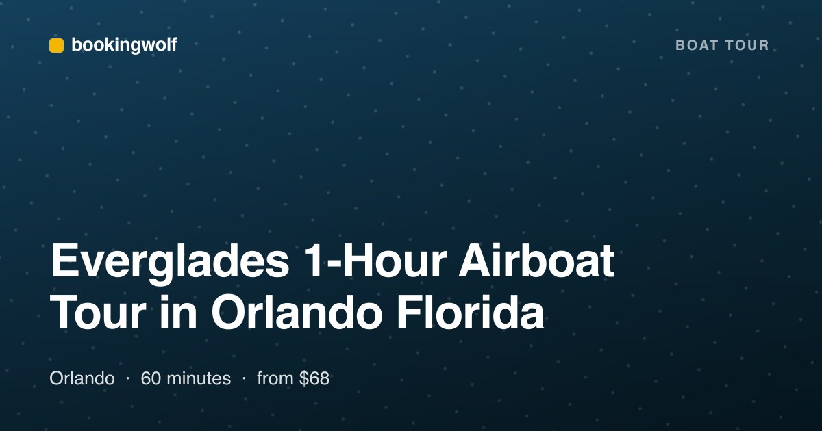 Everglades 1-Hour Airboat Tour in Orlando Florida