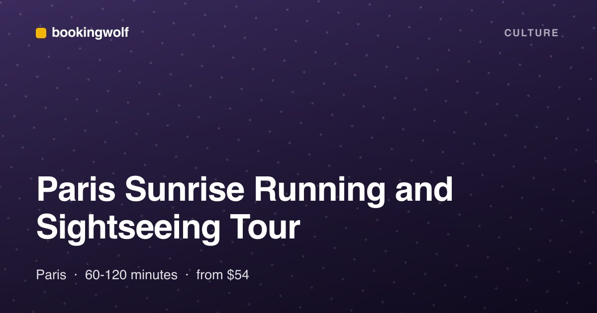 Paris Sunrise Running and Sightseeing Tour