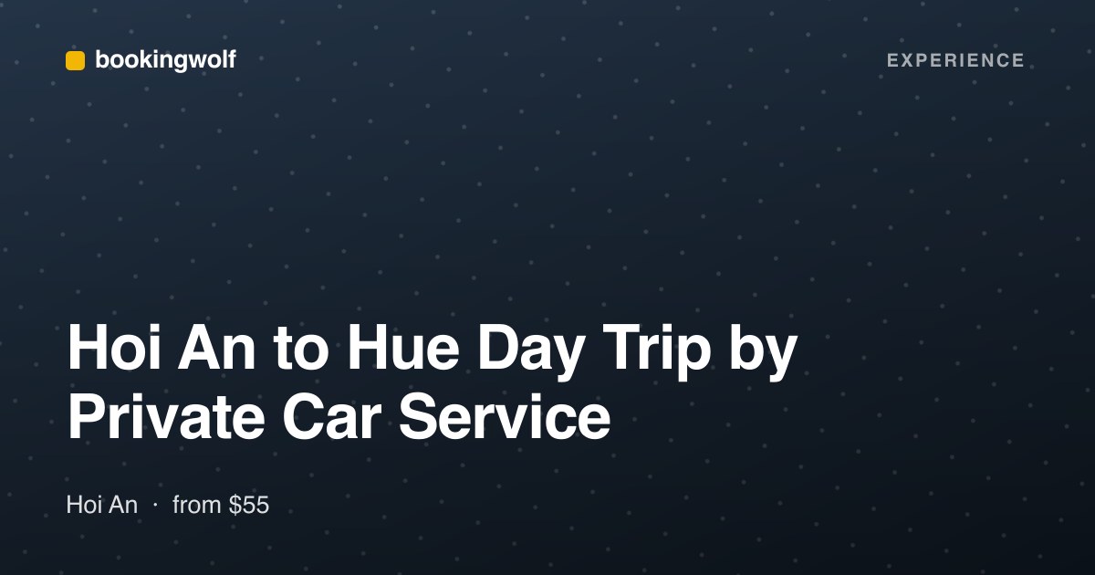Hoi An to Hue Day Trip by Private Car Service
