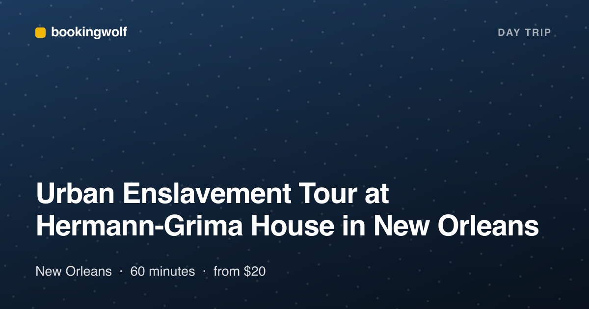 Urban Enslavement Tour at Hermann-Grima House in New Orleans