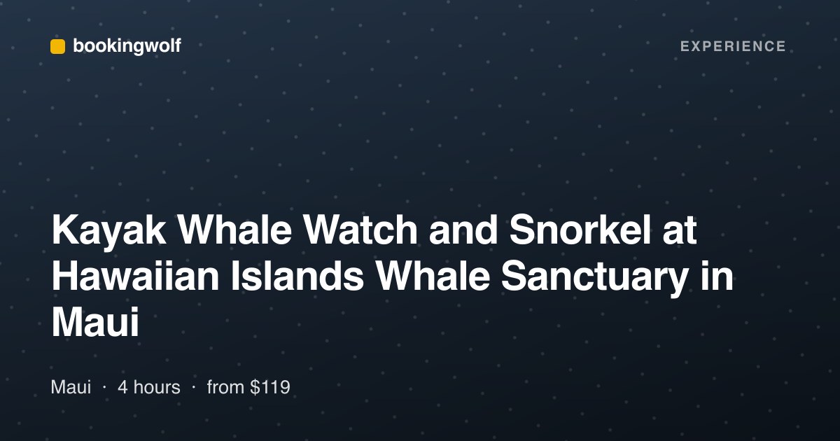 Kayak Whale Watch and Snorkel at Hawaiian Islands Whale Sanctuary in Maui