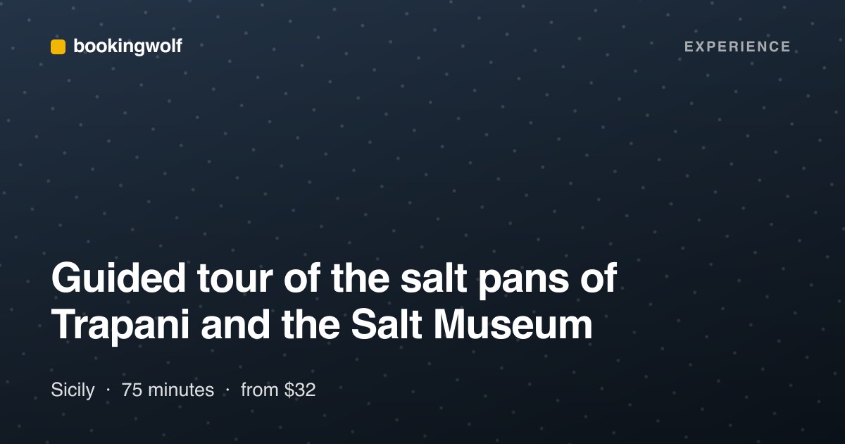 Guided tour of the salt pans of Trapani and the Salt Museum