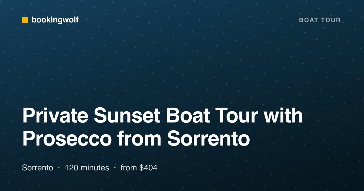 Private Sunset Boat Tour with Prosecco from Sorrento