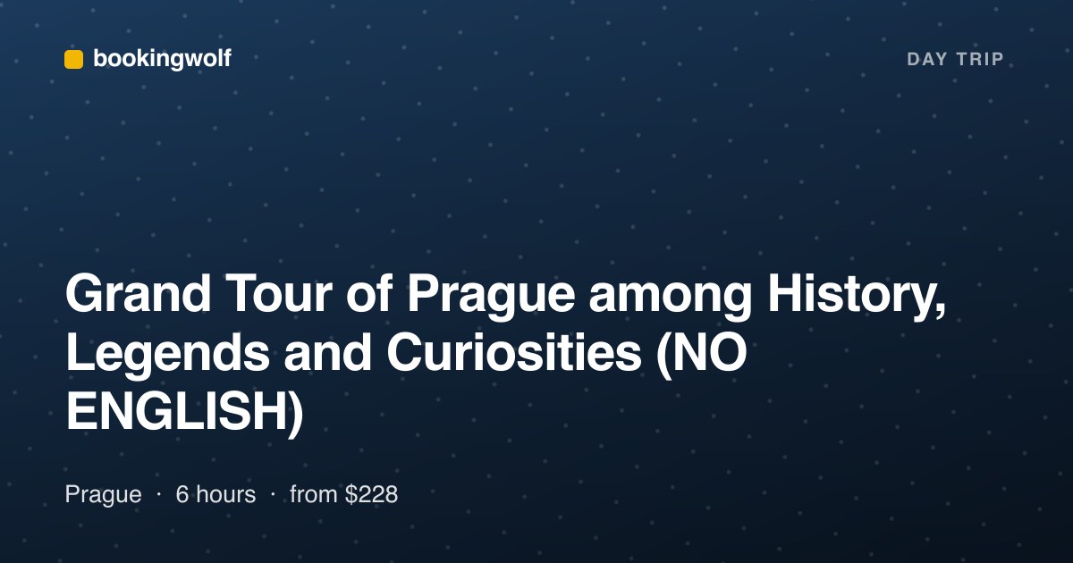 Grand Tour of Prague among History, Legends and Curiosities (NO ENGLISH)