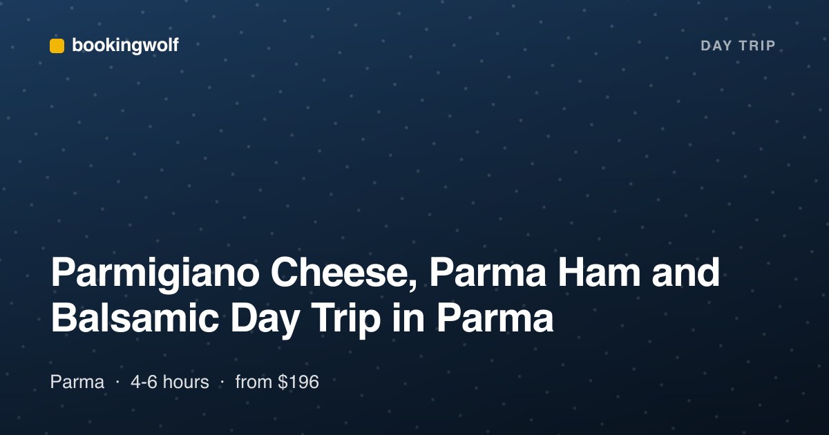 Parmigiano Cheese, Parma Ham and Balsamic Day Trip in Parma