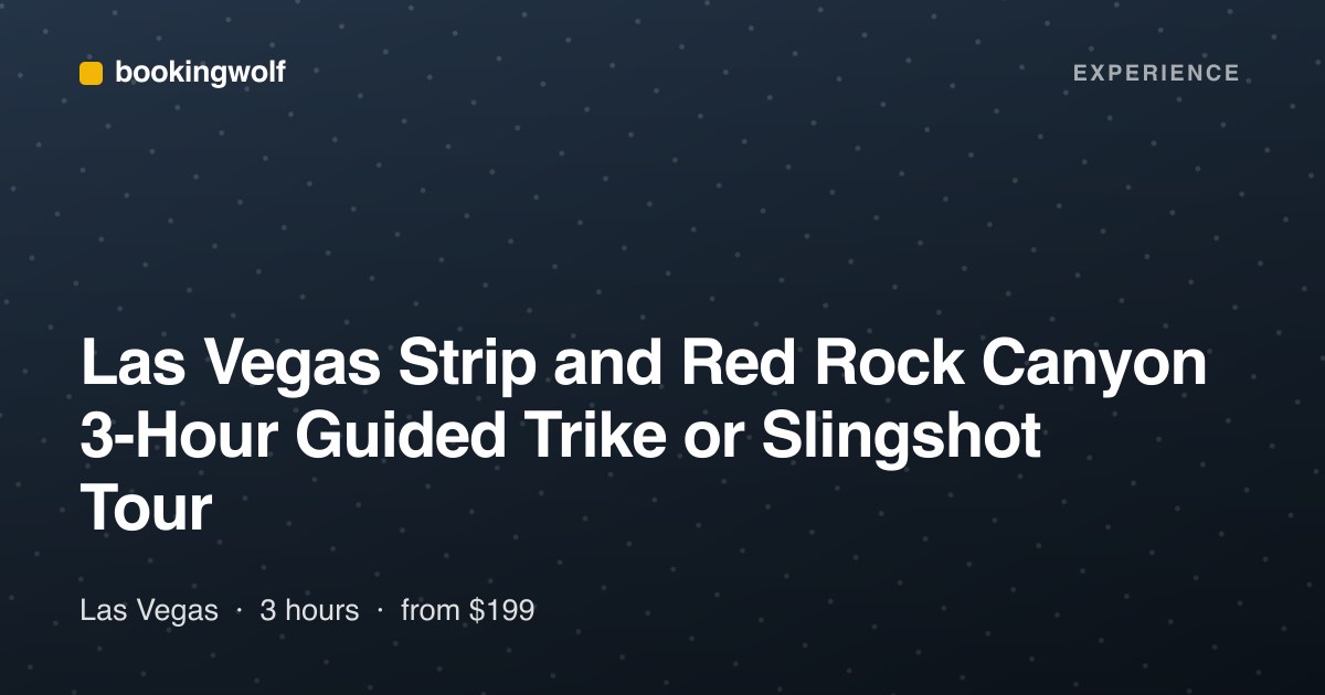 Las Vegas Strip and Red Rock Canyon 3-Hour Guided Trike or Slingshot Tour