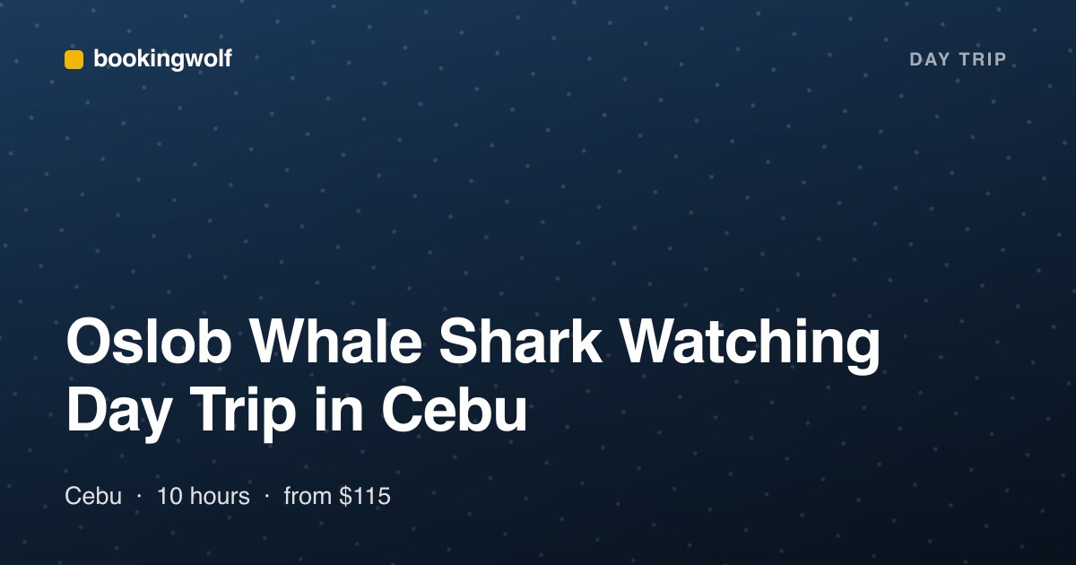 Oslob Whale Shark Watching Day Trip in Cebu