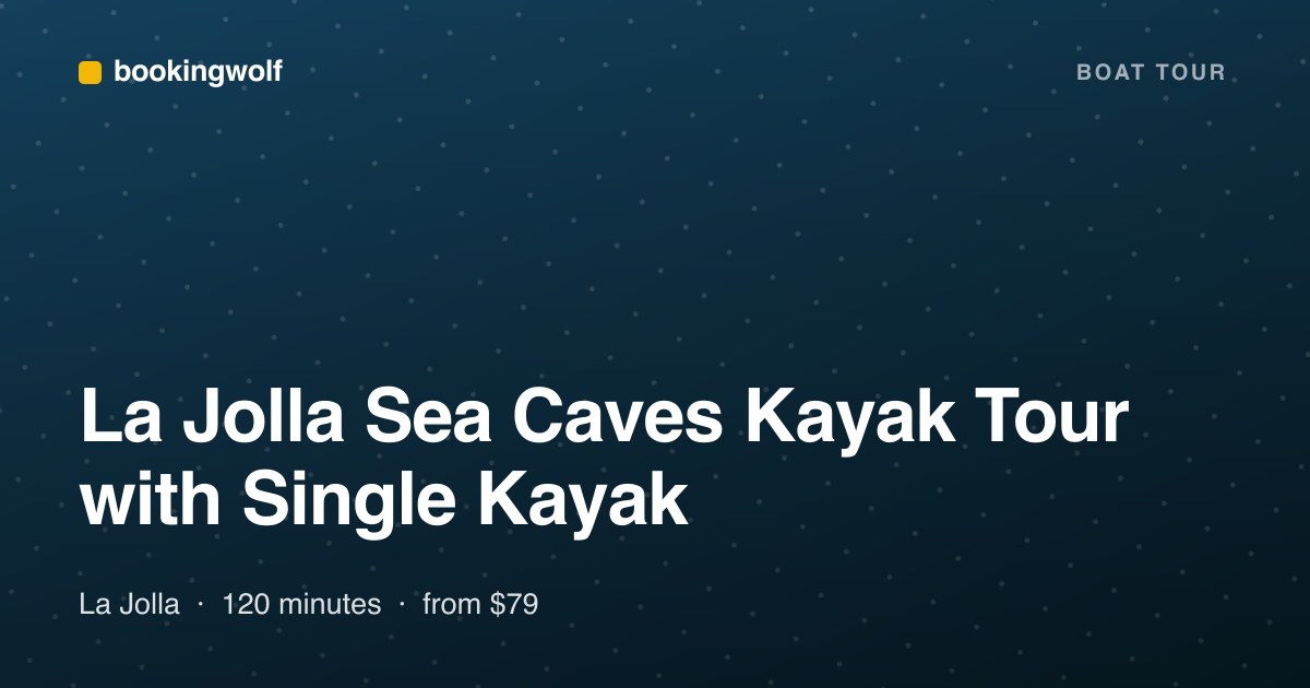 La Jolla Sea Caves Kayak Tour with Single Kayak