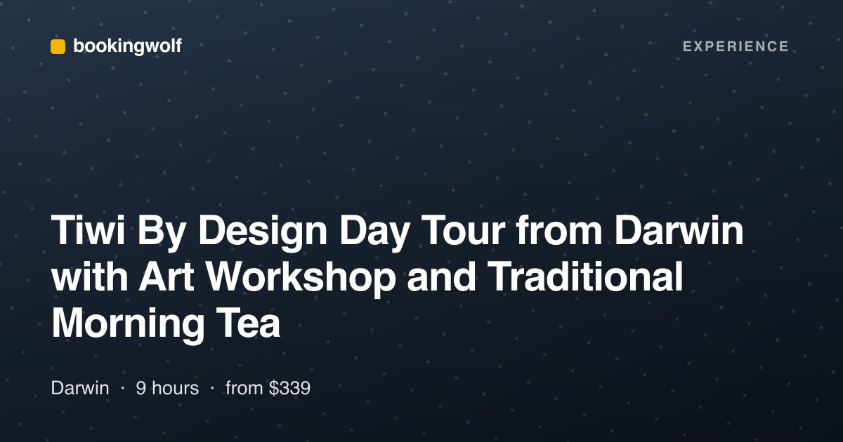 Tiwi By Design Day Tour from Darwin with Art Workshop and Traditional Morning Tea