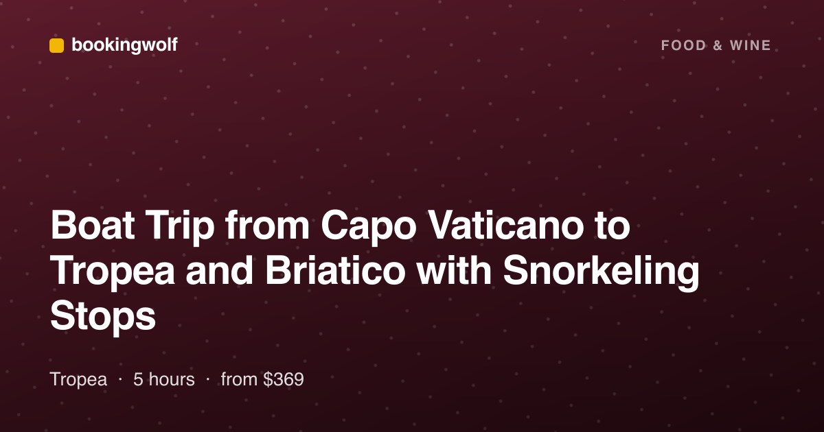 Boat Trip from Capo Vaticano to Tropea and Briatico with Snorkeling Stops