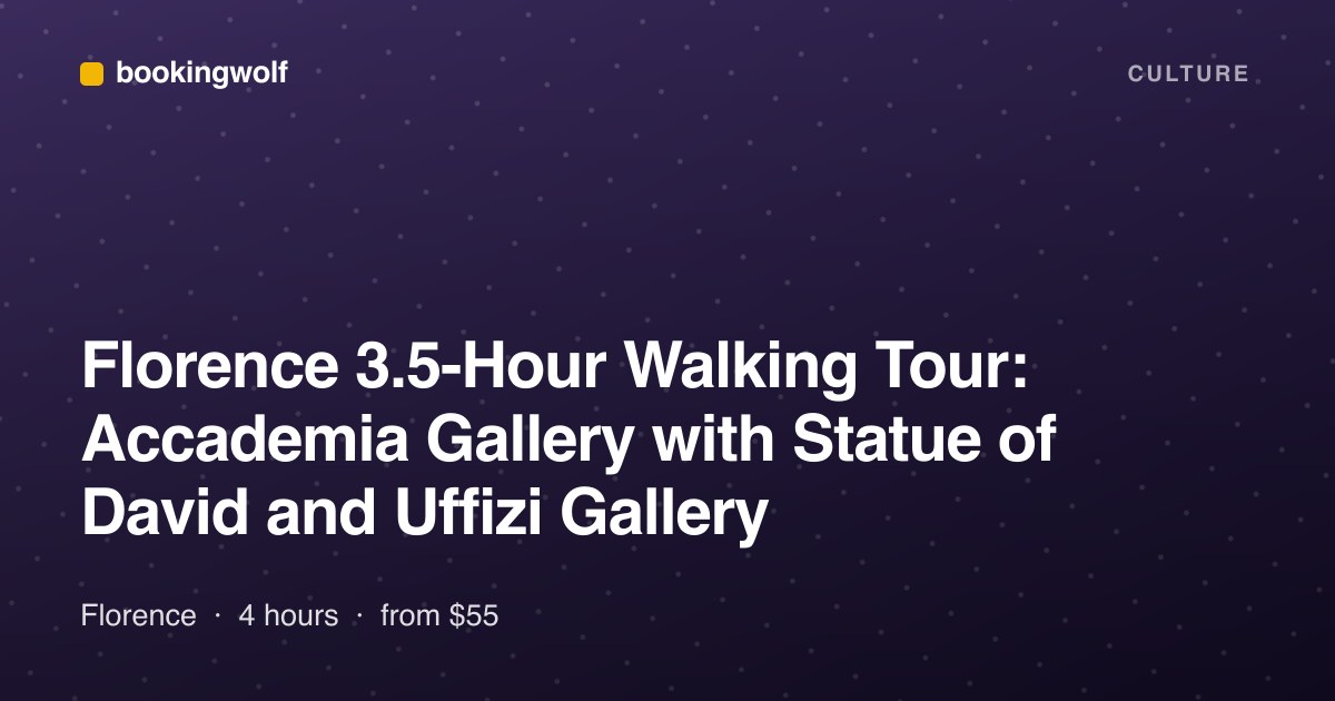 Florence 3.5-Hour Walking Tour: Accademia Gallery with Statue of David and Uffizi Gallery