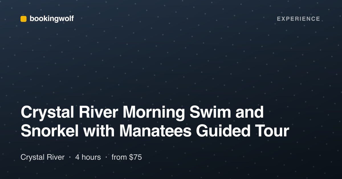 Crystal River Morning Swim and Snorkel with Manatees Guided Tour
