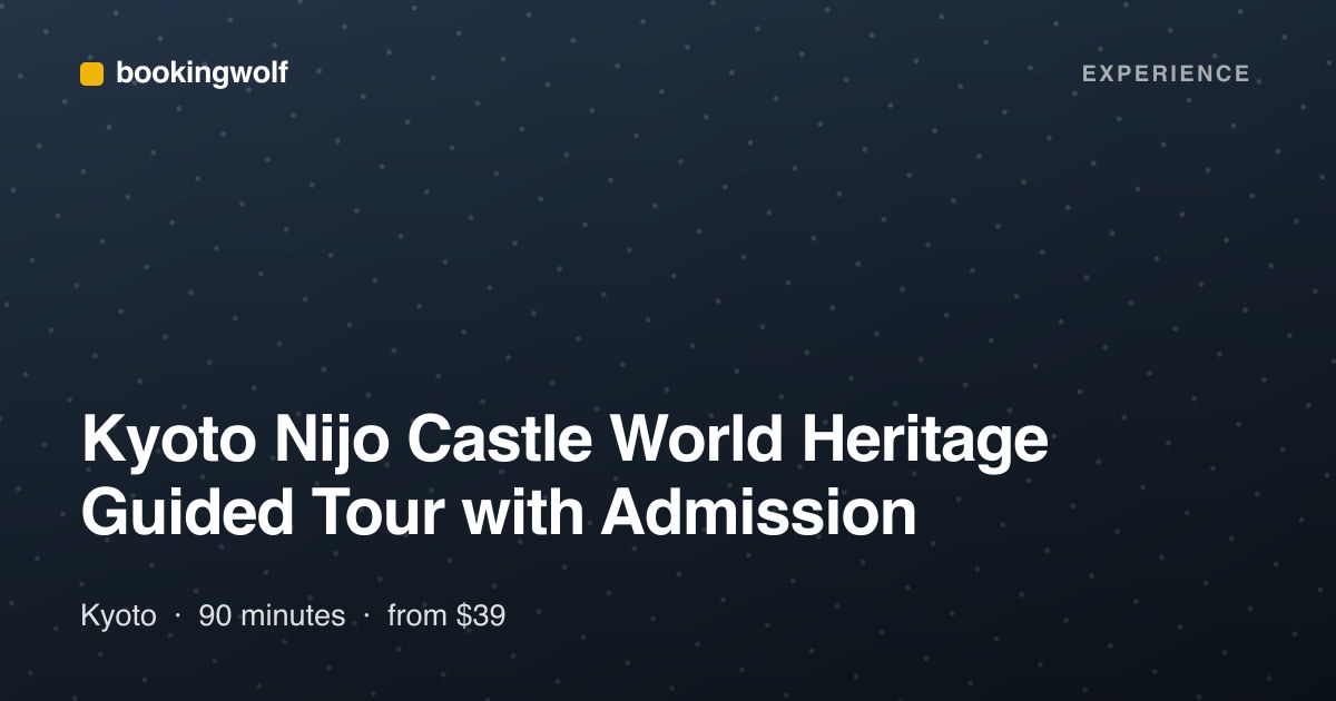 Kyoto Nijo Castle World Heritage Guided Tour with Admission