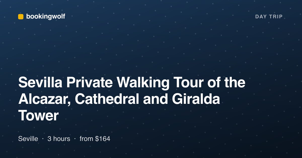Sevilla Private Walking Tour of the Alcazar, Cathedral and Giralda Tower