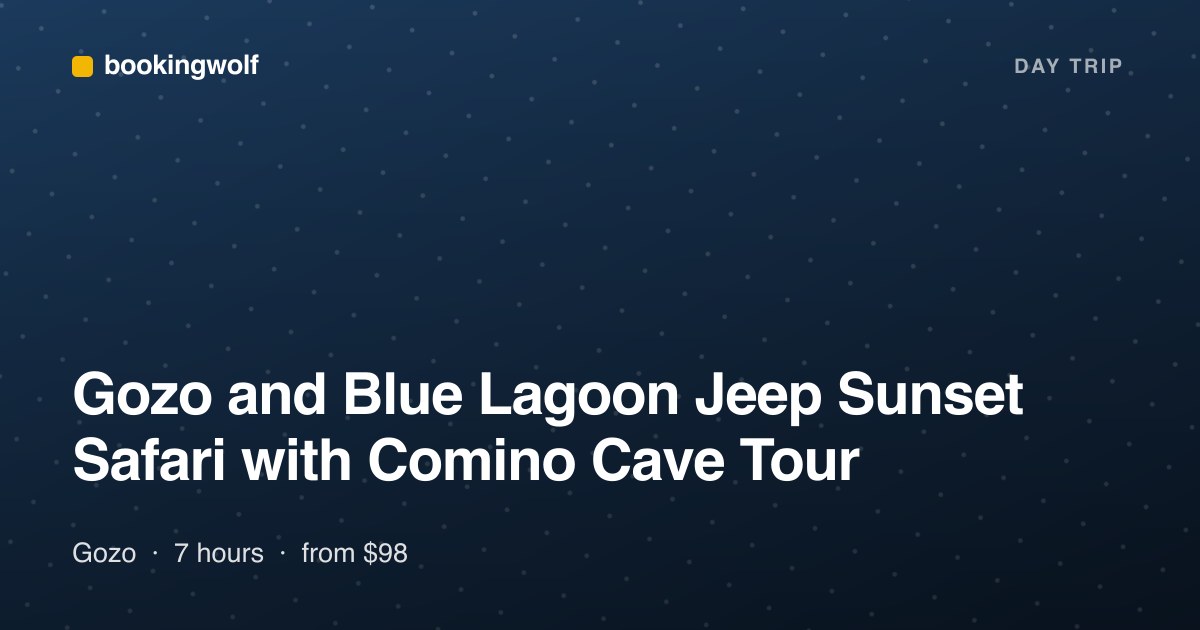 Gozo and Blue Lagoon Jeep Sunset Safari with Comino Cave Tour