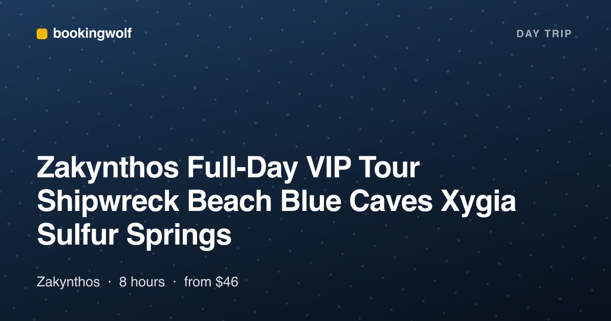 Zakynthos Full-Day VIP Tour Shipwreck Beach Blue Caves Xygia Sulfur Springs