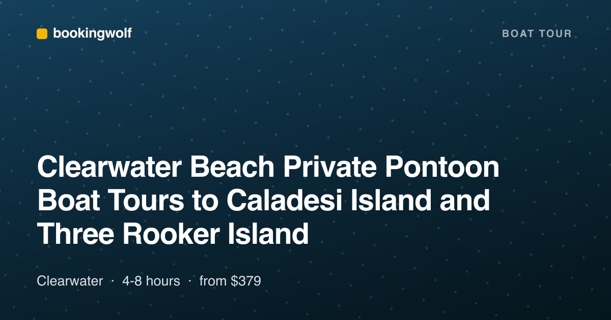 Clearwater Beach Private Pontoon Boat Tours to Caladesi Island and Three Rooker Island