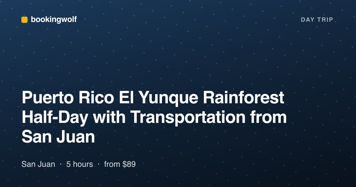 Puerto Rico El Yunque Rainforest Half-Day with Transportation from San Juan