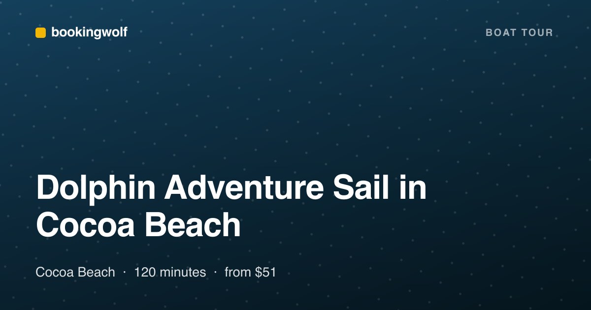 Dolphin Adventure Sail in Cocoa Beach