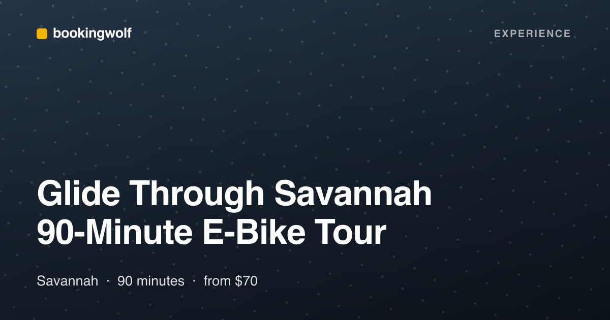 Glide Through Savannah 90-Minute E-Bike Tour