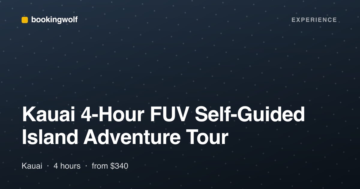 Kauai 4-Hour FUV Self-Guided Island Adventure Tour