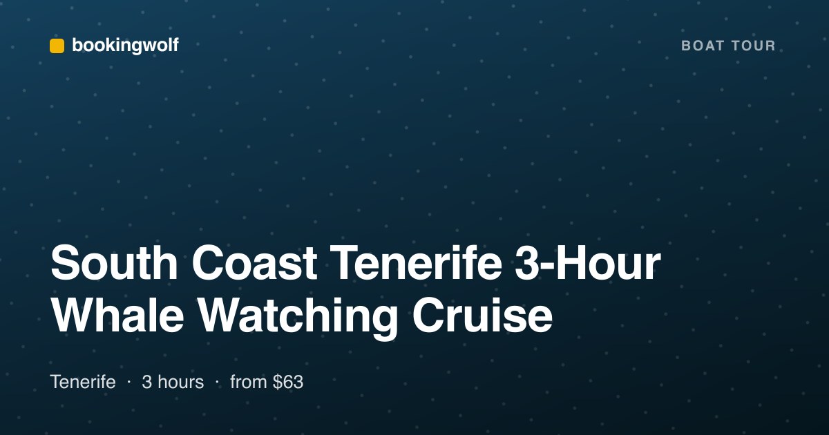 South Coast Tenerife 3-Hour Whale Watching Cruise