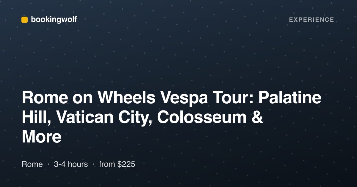 Rome on Wheels Vespa Tour: Palatine Hill, Vatican City, Colosseum & More