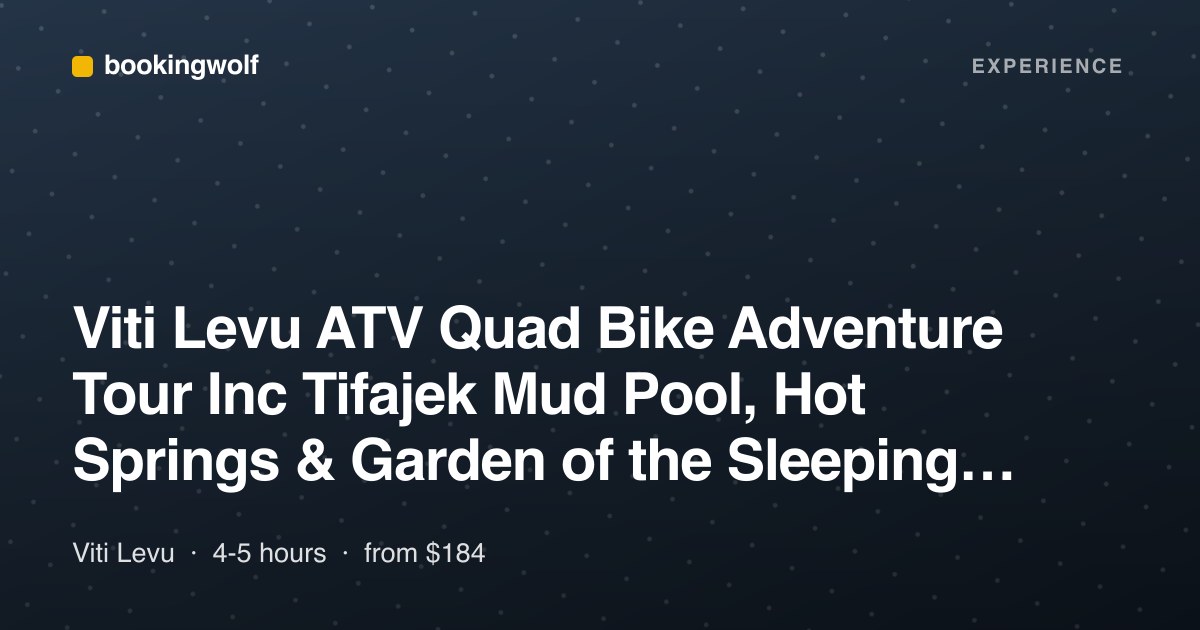 Viti Levu ATV Quad Bike Adventure Tour Inc Tifajek Mud Pool, Hot Springs & Garden of the Sleeping Giant (Departs Nadi)